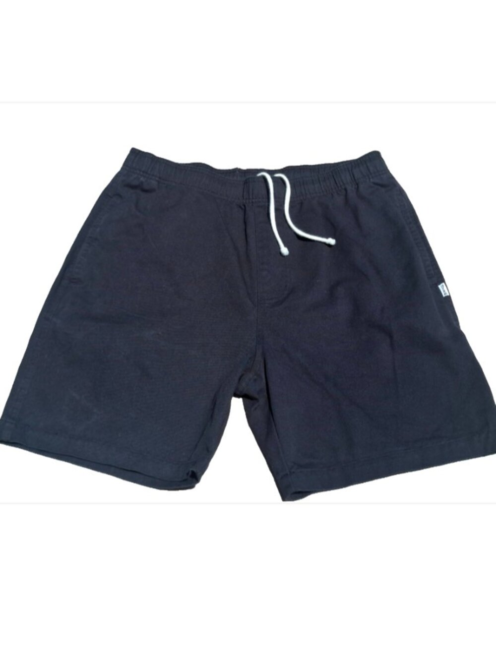 Birdwell Beach Britches Cotton Shorts Mens M Black Elastic Waist w Drawstring
